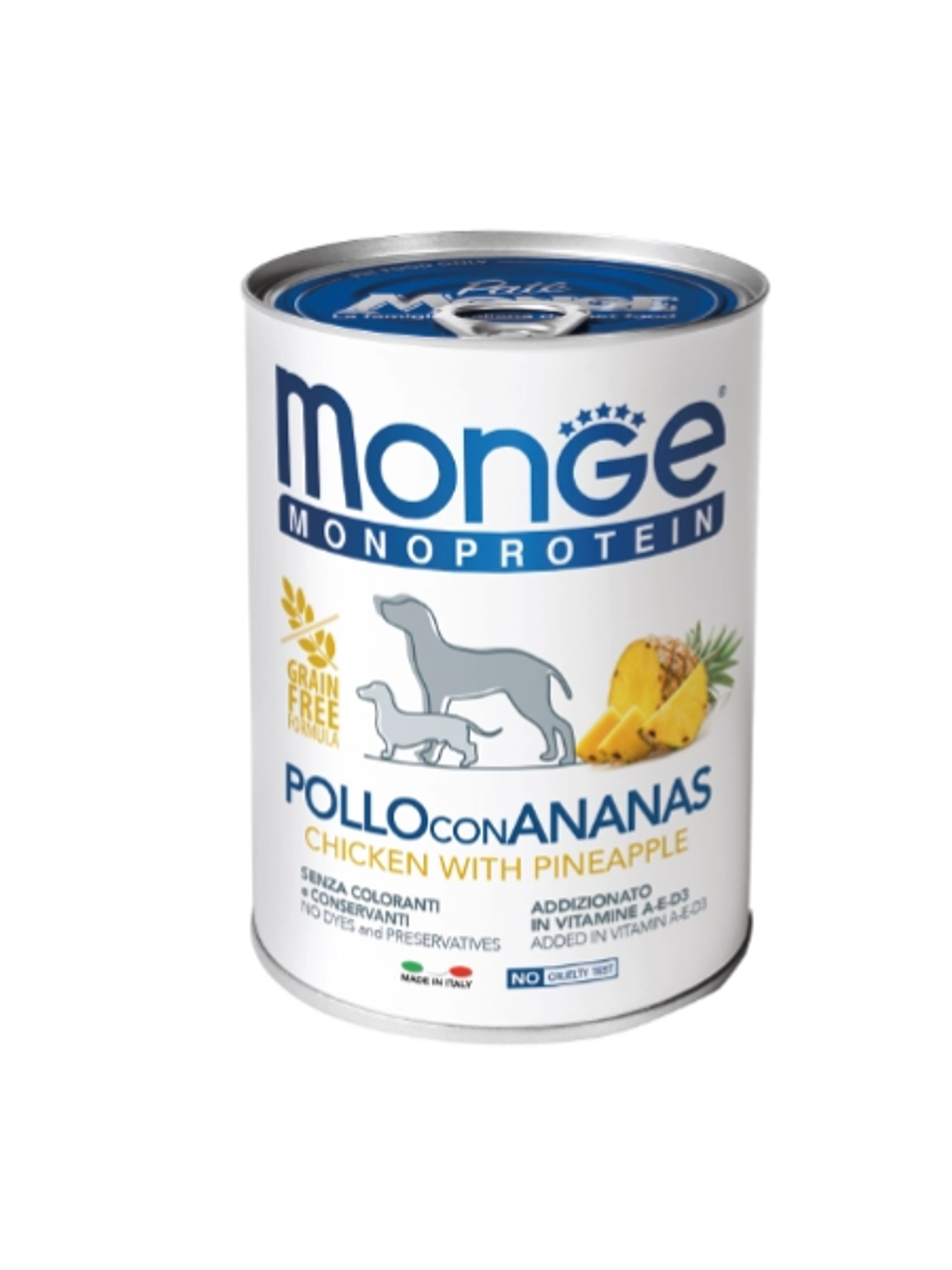Lata Monge Perro Pollo con Piña 400 Grs 1
