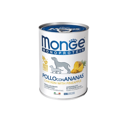 Lata Monge Perro Pollo con Piña 400 Grs