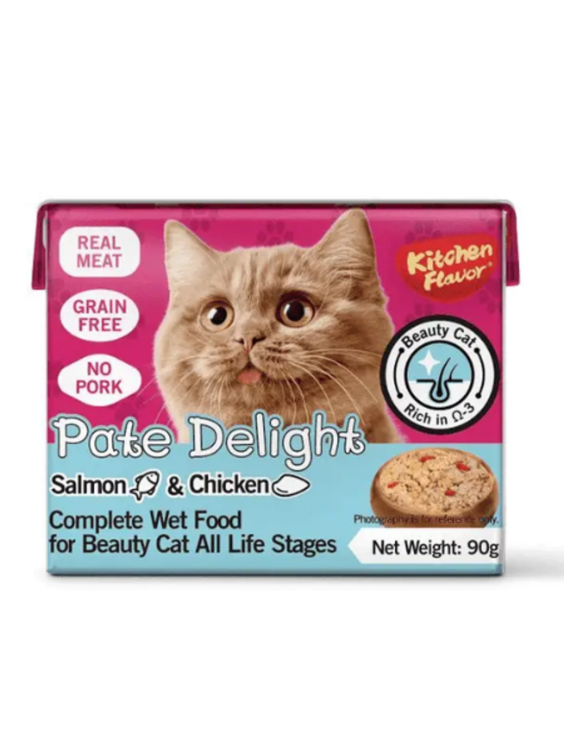 Kitchen Flavor - Pate Delight Salmón Gatos Beauty 90Grs 1