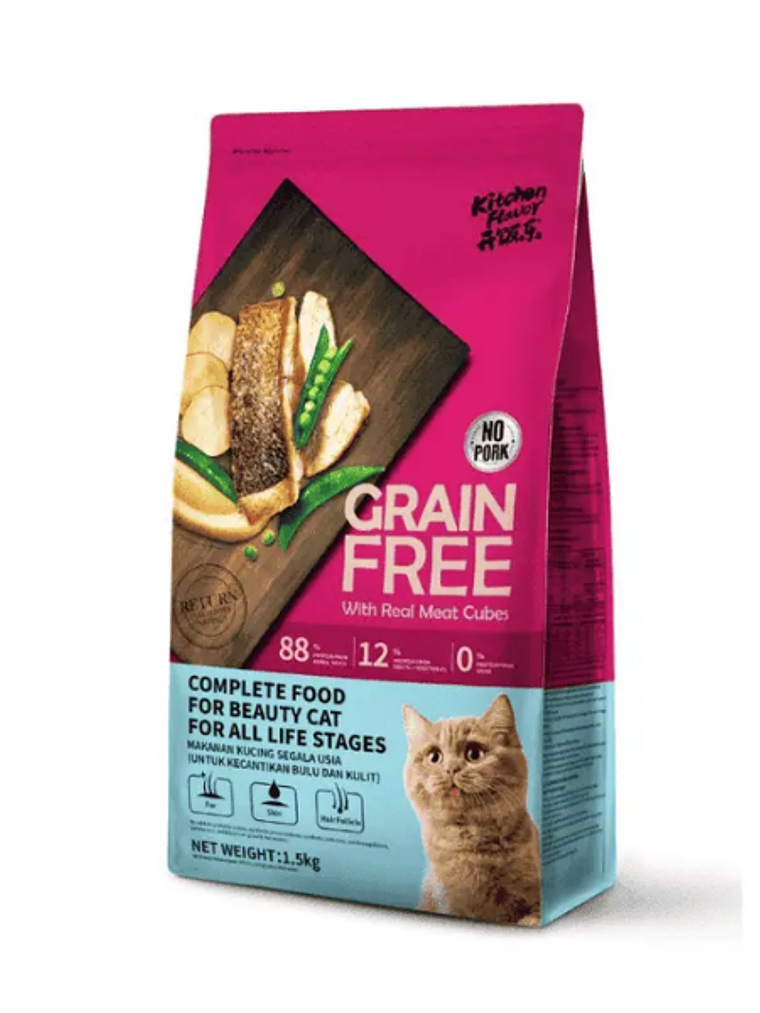 Kitchen Flavor - Alimento Grain Free Gatos Beauty Piel 1,5 Kg 1