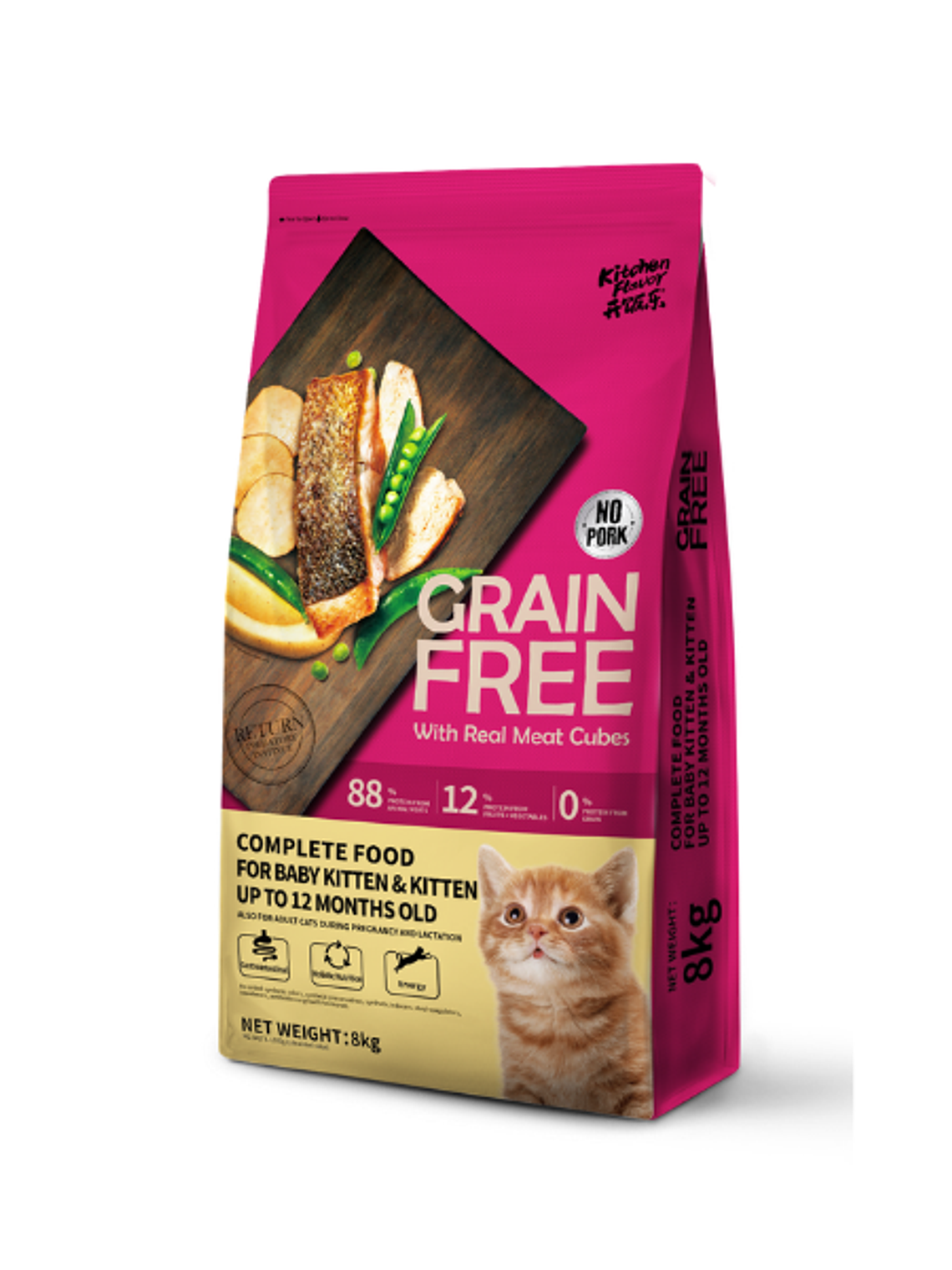 Kitchen Flavor Grain Free para Gatitos Salmón 8 Kg 1