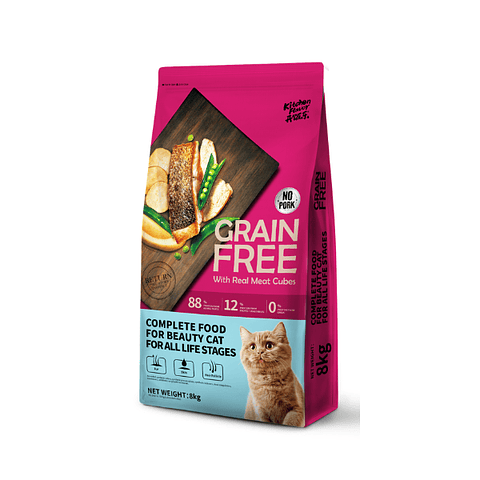 Kitchen Flavor - Alimento Grain Free Gatos Beauty Piel 8 Kg