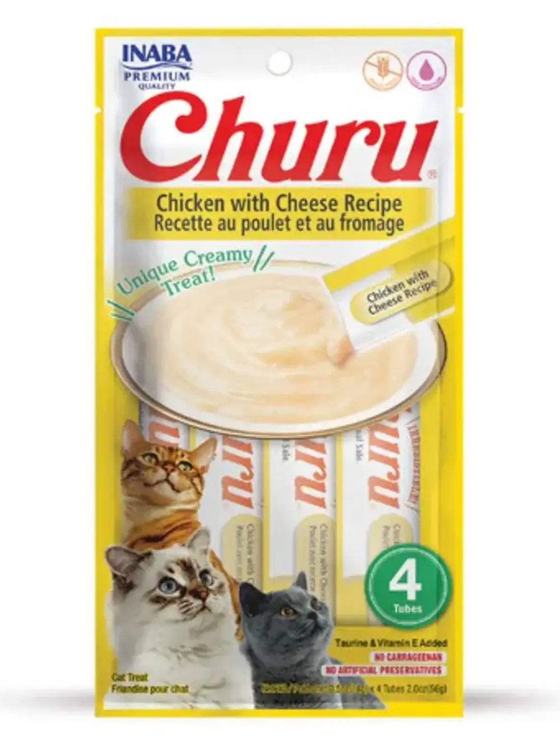 Snack Cremoso para Gato Inaba Churu Pollo con Queso 4 x 14 g 1