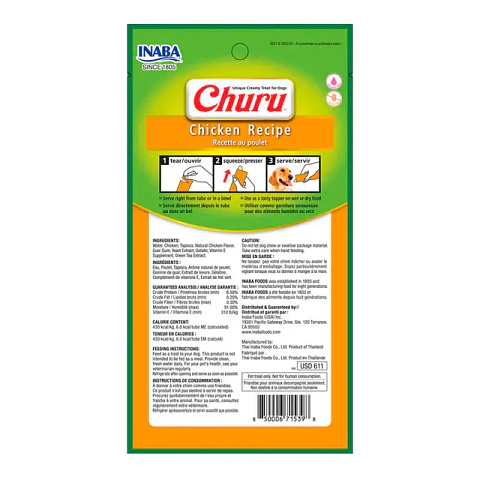 Snack Cremoso para Perro Inaba Churu Pollo 4 x 14 g