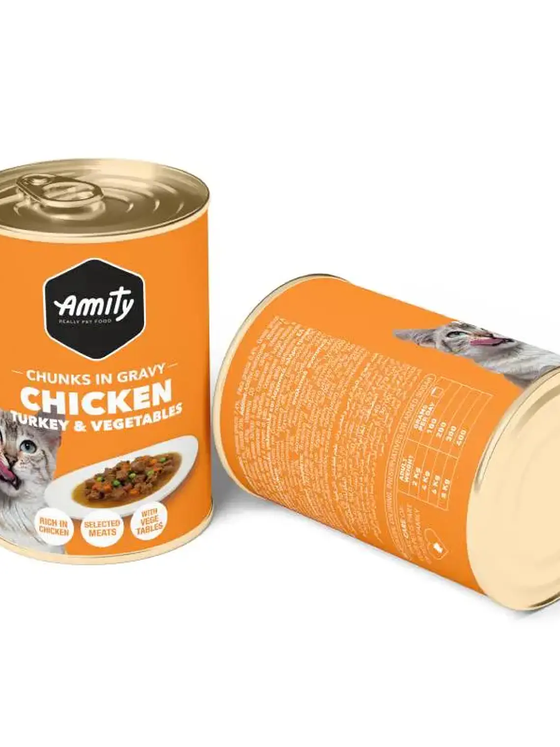 Amity Pollo Pavo y Vegetales Gato Adulto 415 g 1