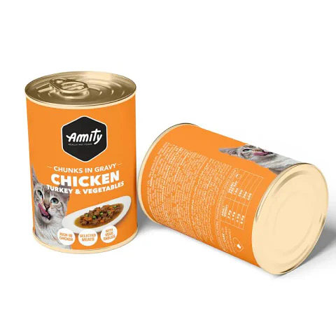 Amity Pollo Pavo y Vegetales Gato Adulto 415 g