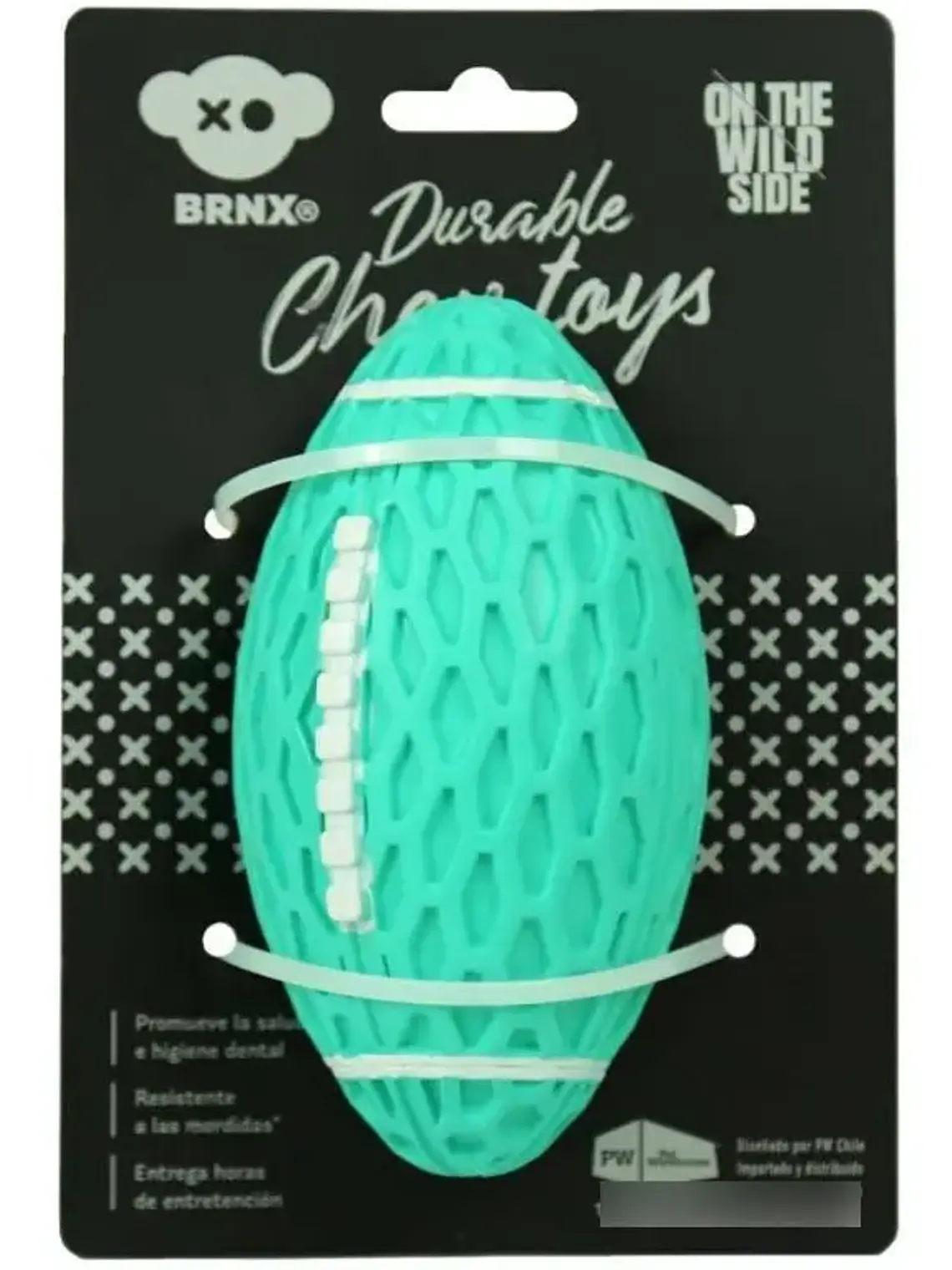 BRNX Pelota Rugby de Goma con Sonido 14,5 cm 1