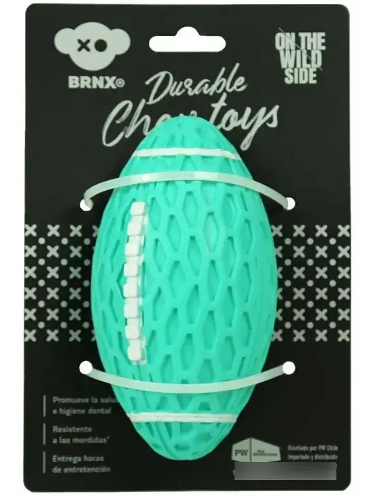 BRNX Pelota Rugby de Goma con Sonido 14,5 cm 1