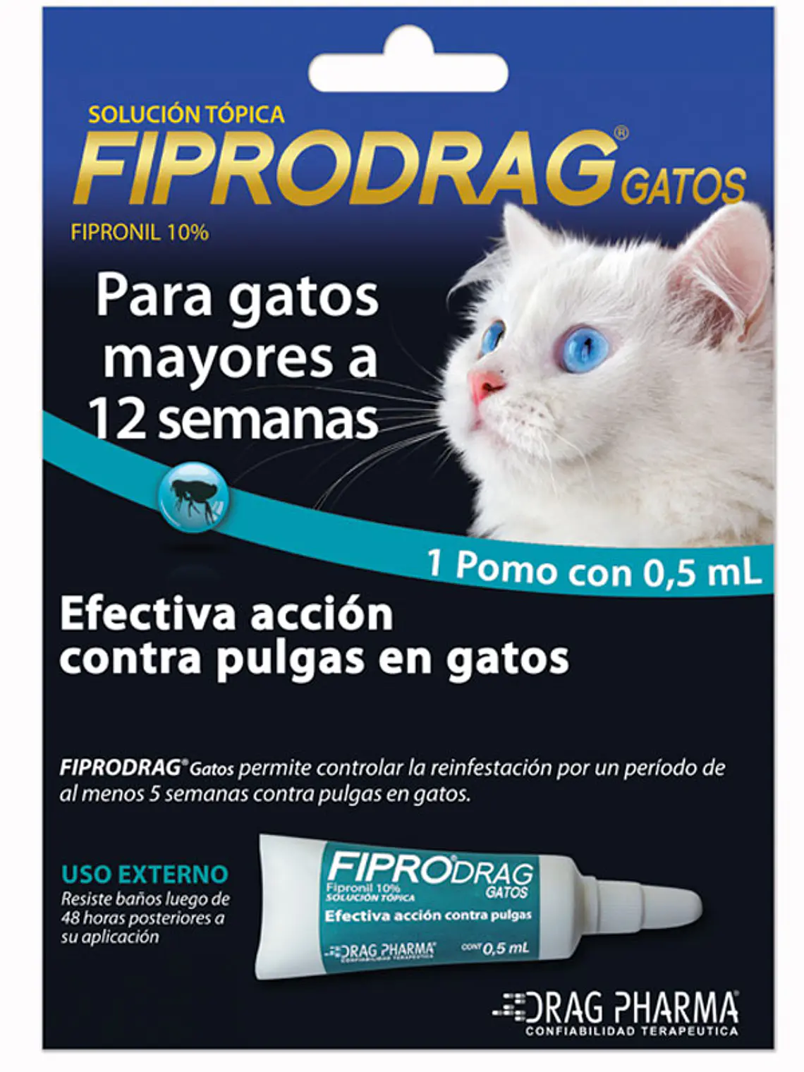 Fiprodrag Pipeta para Gatos 0,5 ml 1