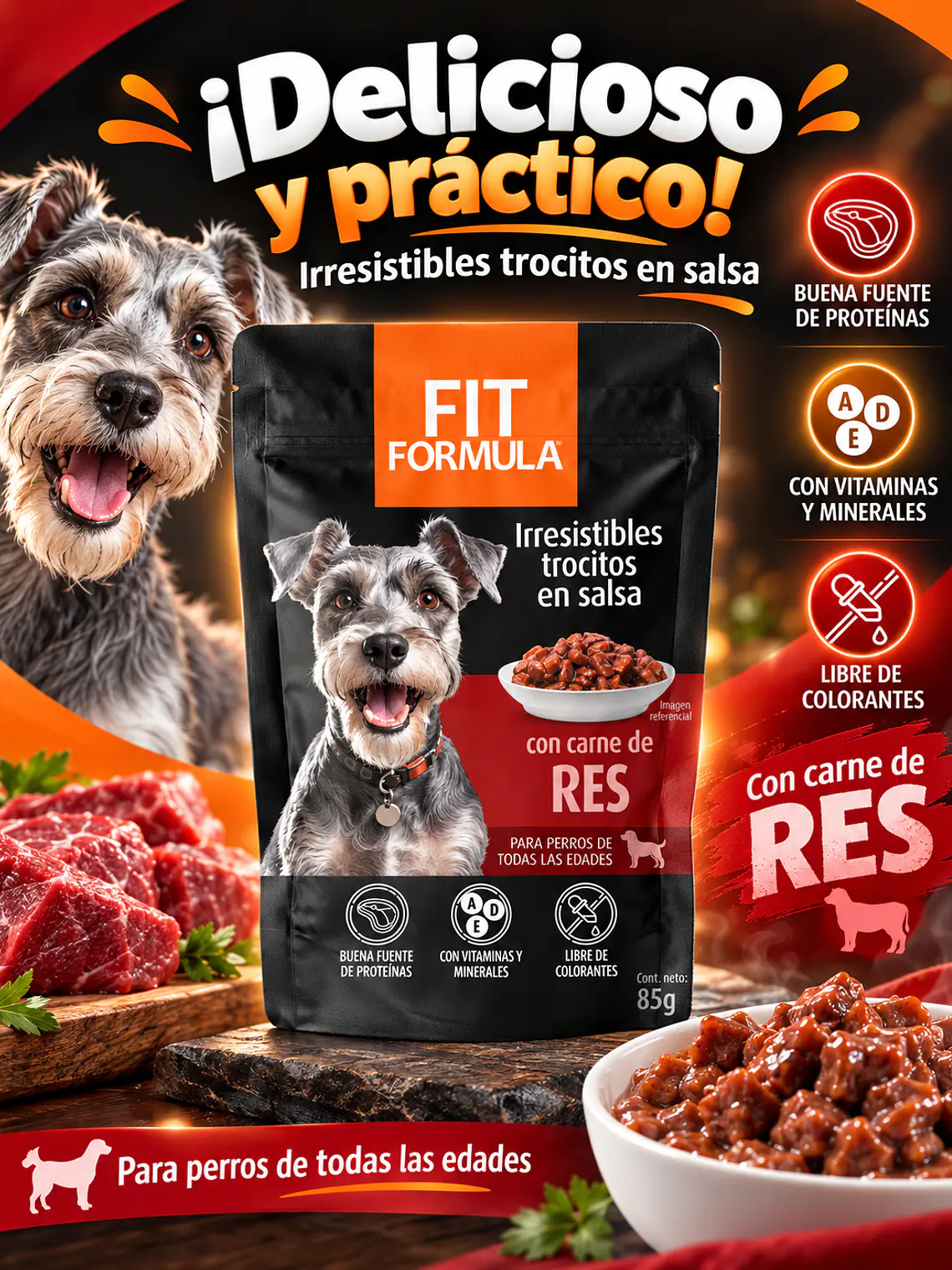 Fit Formula Alimento Húmedo Perro Res 85 g 3