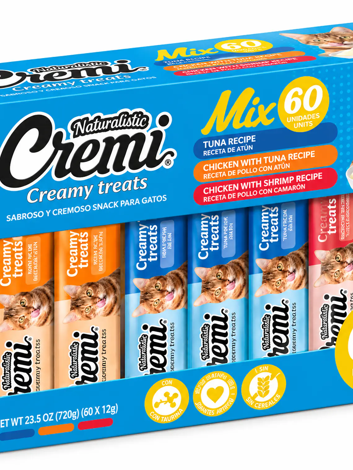 Cremi Mix Snack Cremoso para Gatos 60 Unidades 1