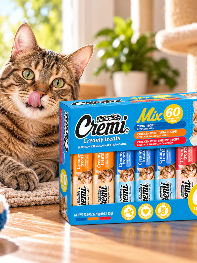 Cremi Mix Snack Cremoso para Gatos 60 Unidades 2