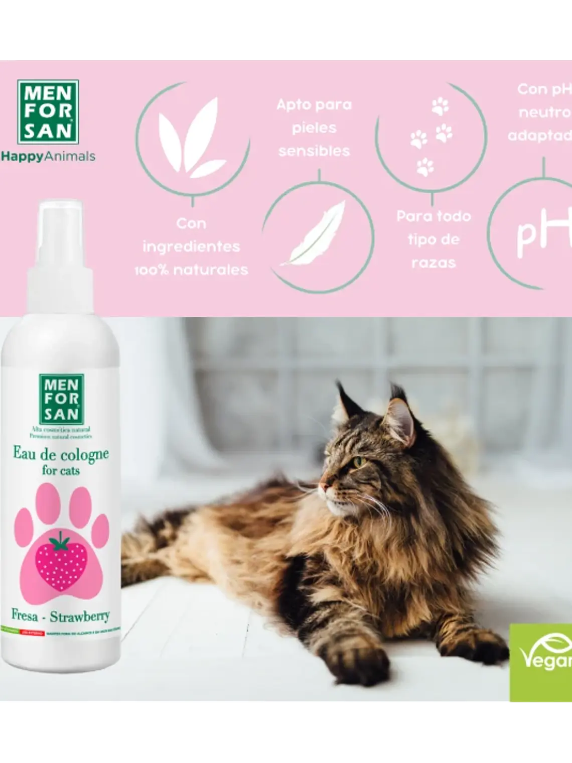 Agua de Colonia Fresa para gatos 125ml 5