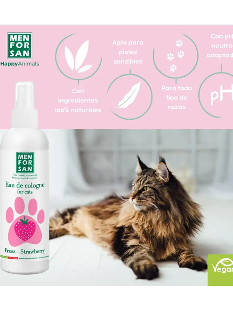 Agua de Colonia Fresa para gatos 125ml 5