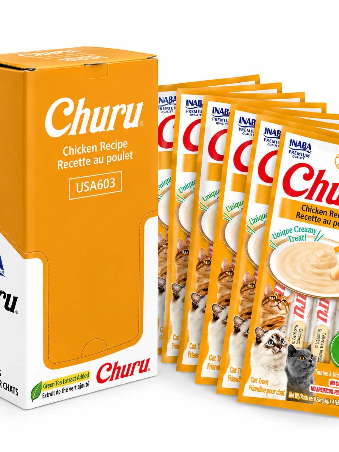 Snack Cremoso para Gato Inaba Churu Pollo Caja 24 x 14 g 1