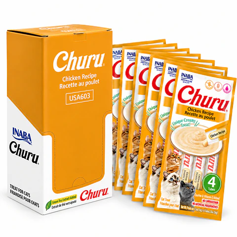 Snack Cremoso para Gato Inaba Churu Pollo Caja 24 x 14 g
