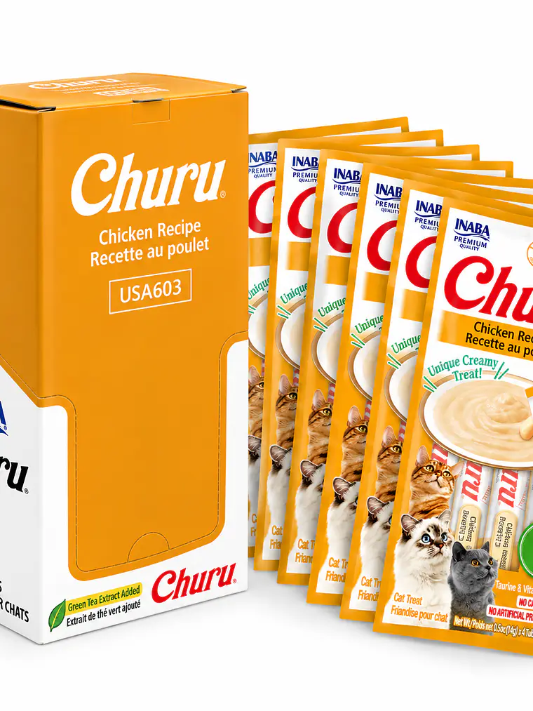 Snack Cremoso para Gato Inaba Churu Pollo Caja 24 x 14 g 1