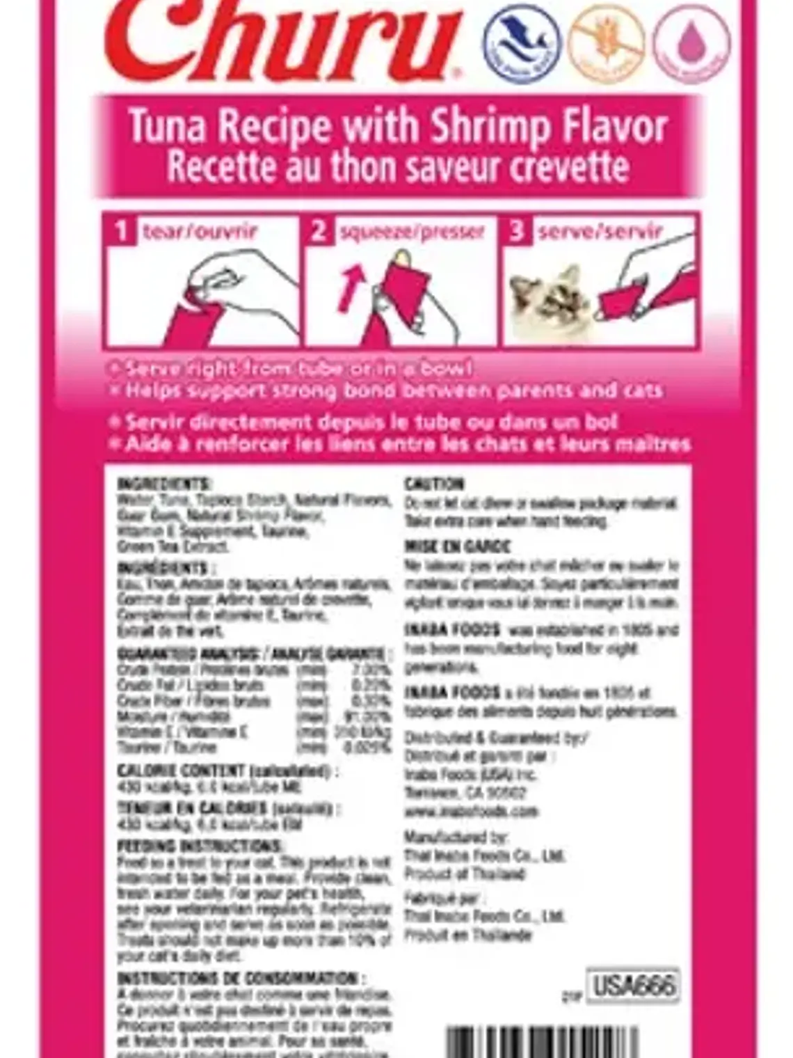 Snack Cremoso para Gato Inaba Churu Atún con Camarones Caja 24 x 14 g 3