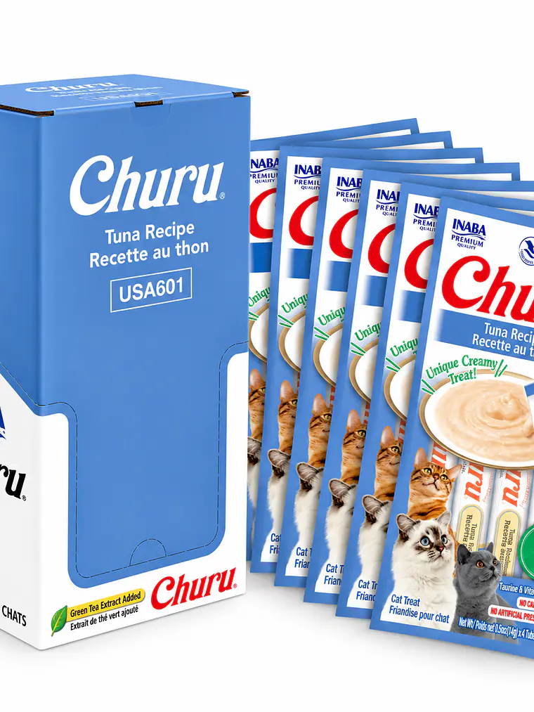 Snack Cremoso para Gato Inaba Churu Atún y Salmón Caja 24 x 14 g 1