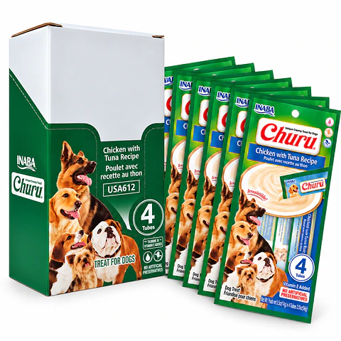 Snack Cremoso Perro Inaba Churu Pollo con Atún Caja 24x 14 g