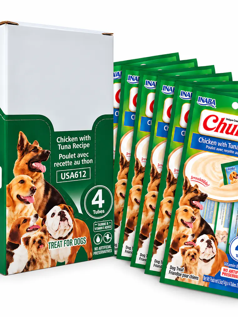 Snack Cremoso para Perro Inaba Churu Pollo con Atún Caja 24 x 14 g 1