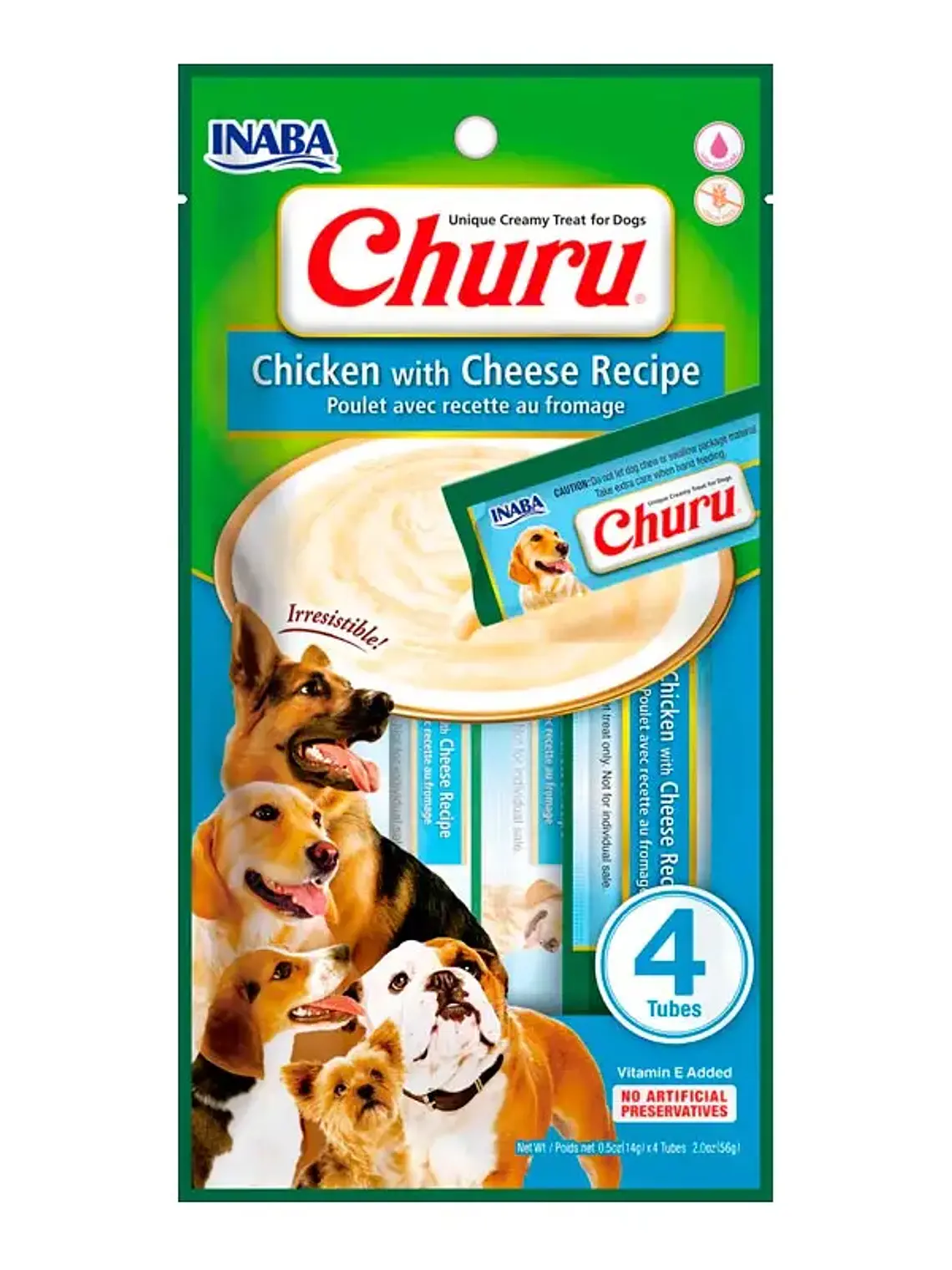 Snack Cremoso para Perro Inaba Churu Pollo con Queso Caja 24 x 14 g 2