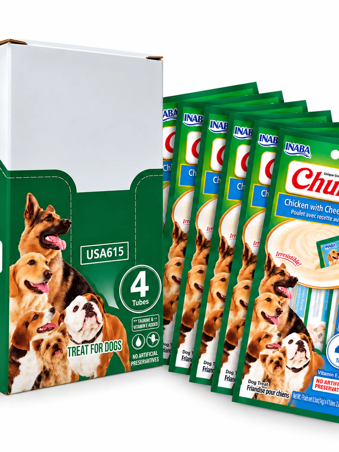Snack Cremoso para Perro Inaba Churu Pollo con Queso Caja 24 x 14 g 1