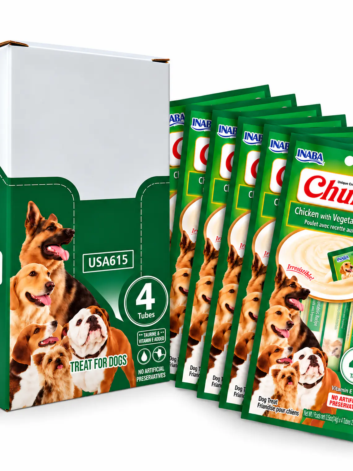 Snack Cremoso para Perro Inaba Churu Pollo con Vegetales Caja 24 x 14 g 1