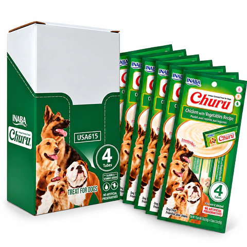 Snack Cremoso Perro Inaba Churu Pollo Vegetales Caja 24x14 g