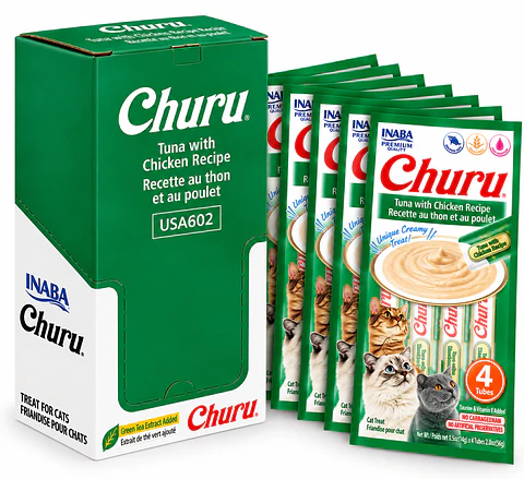 Snack Cremoso Gato Inaba Churu Atún con Pollo Caja 24 x 14 g