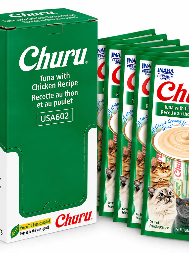 Snack Cremoso para Gato Inaba Churu Atún con Pollo Caja 24 x 14 g 1