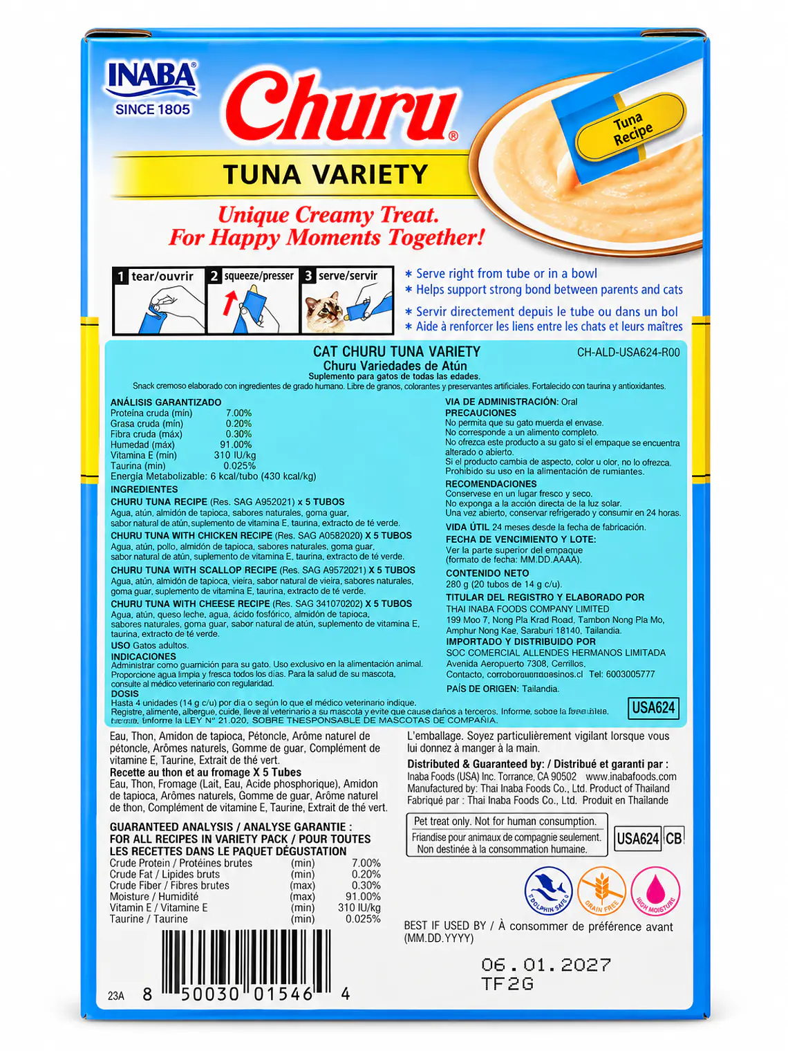 Snack Cremoso para Gato Inaba Churu Tuna Variety 20 x 14 g 3