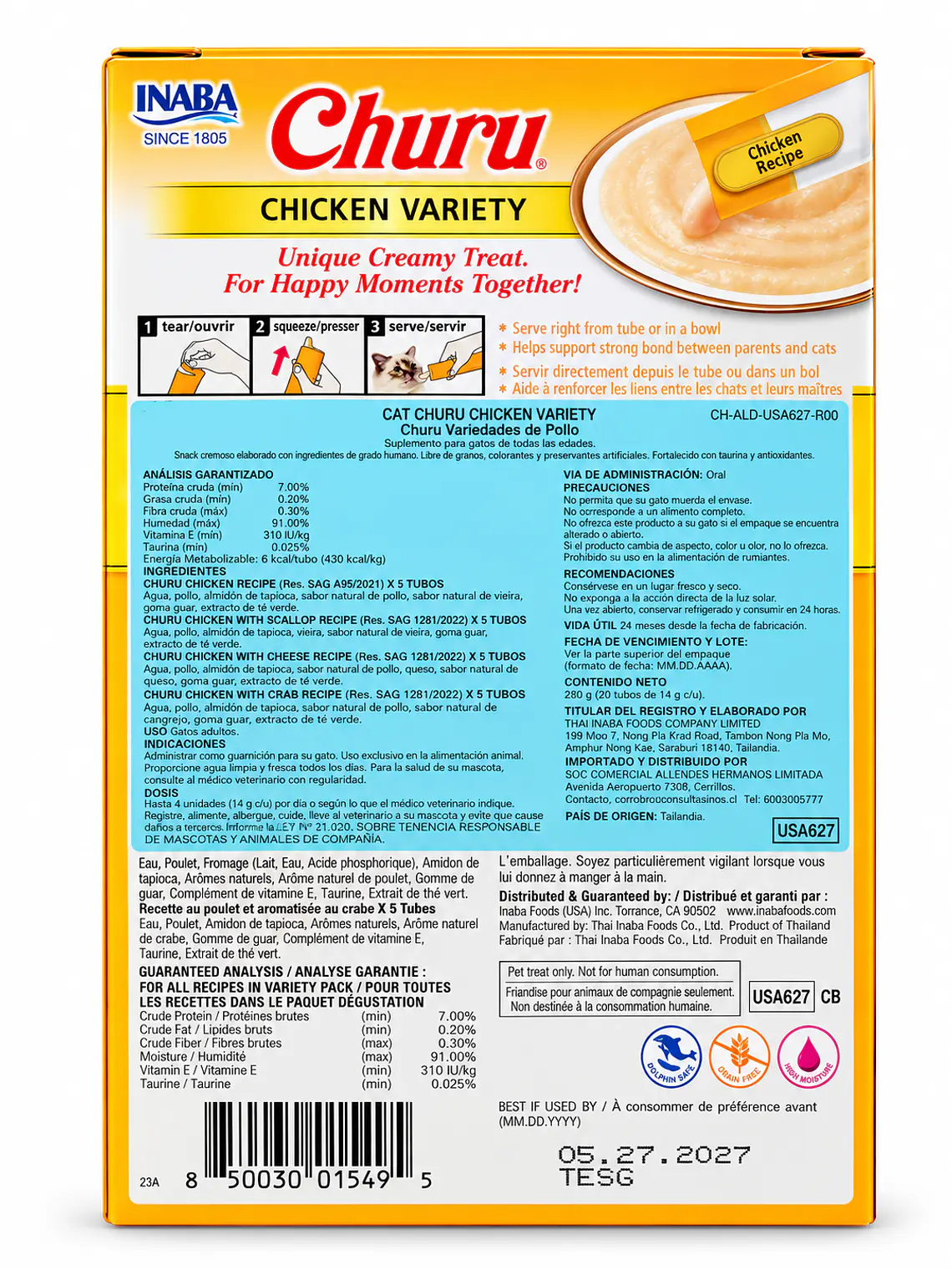 Snack Cremoso para Gato Inaba Churu Chicken Variety 20 x 14 g 3