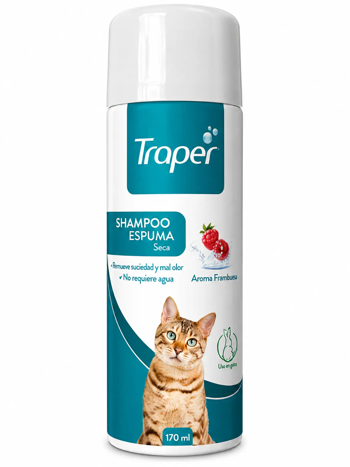 Traper Shampoo Espuma Seca para Gatos Frambuesa 170 ml 1