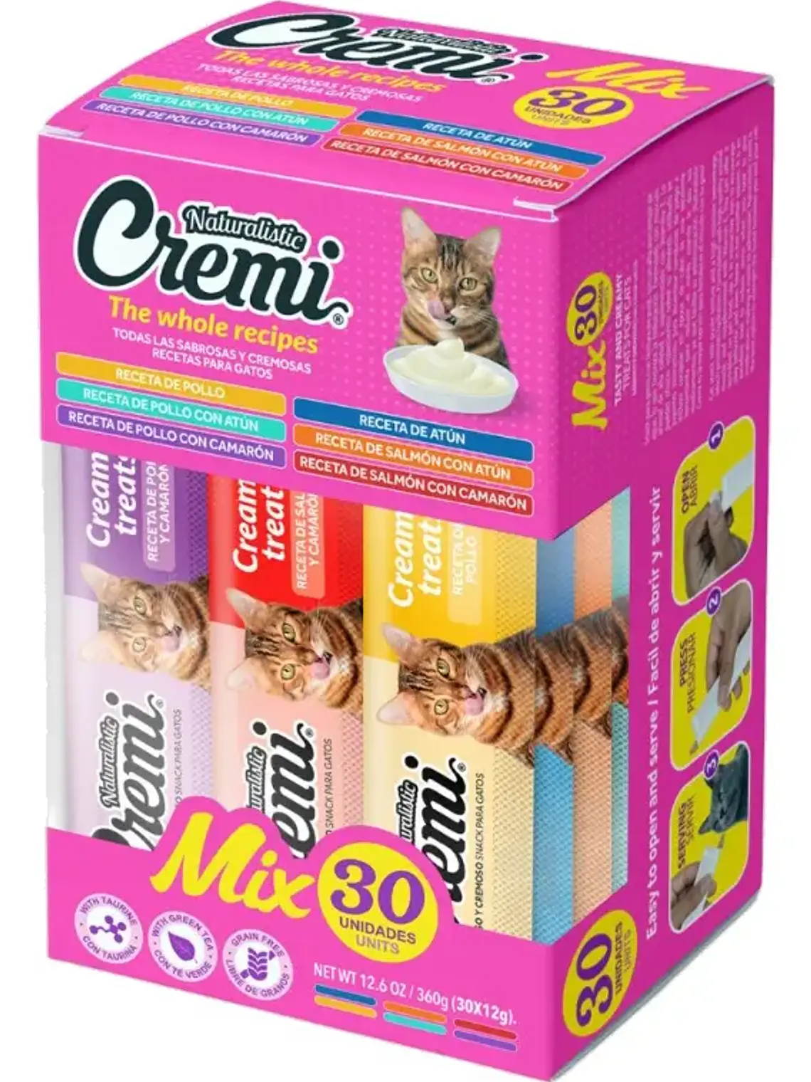 Snack Cremoso para Gatos Naturalistic Cremi Mix 30 x 12 g 4