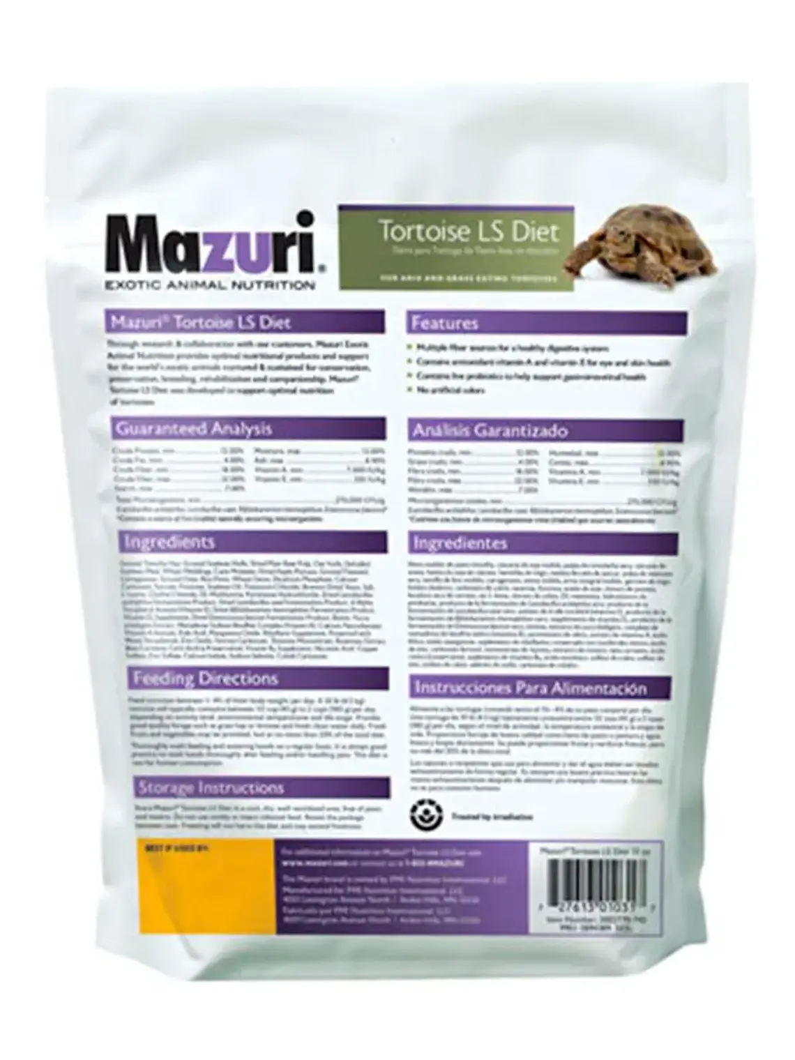 Mazuri Tortoise LS Alimento Tortugas Terrestres 340 g 2