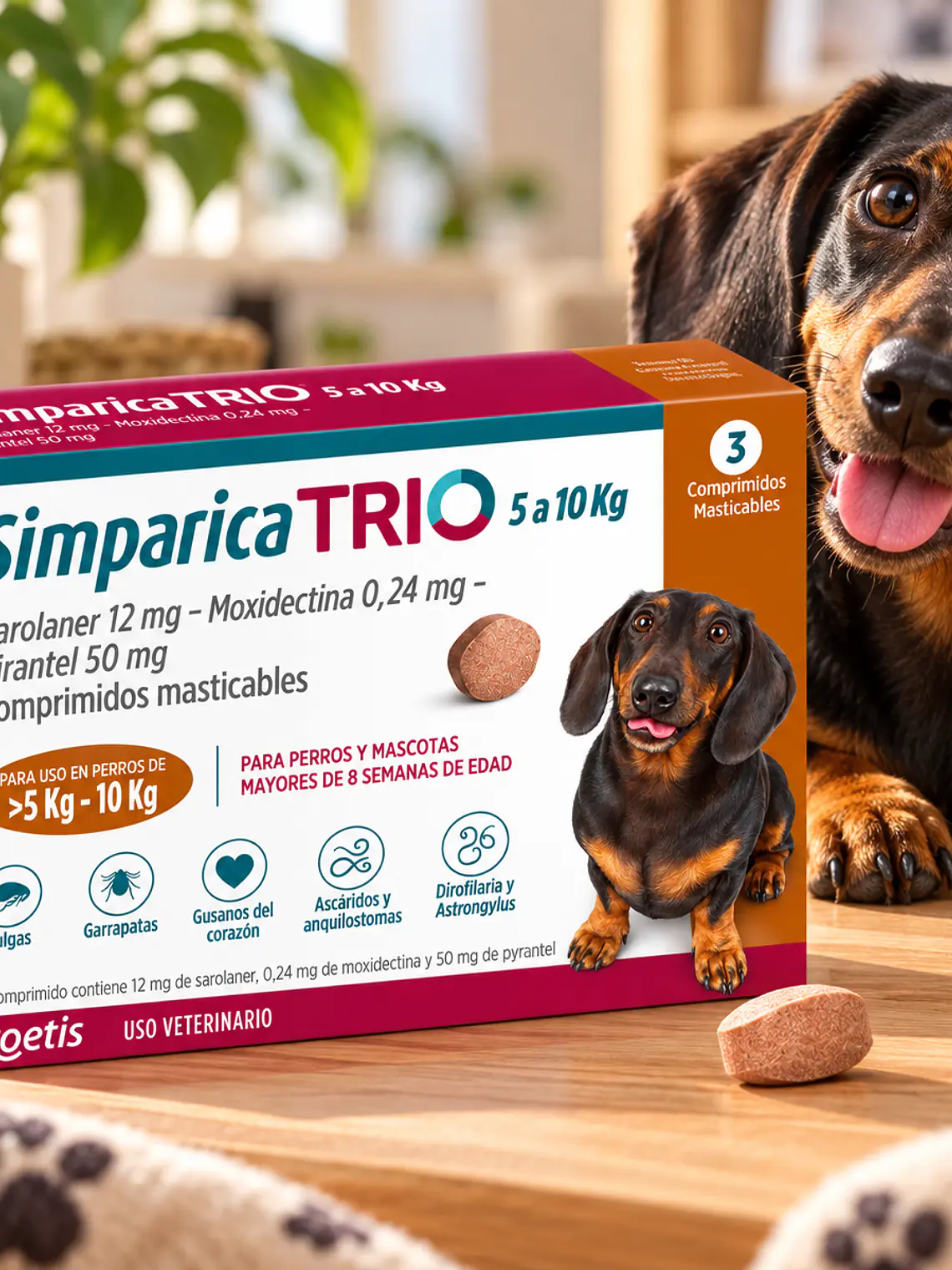 Simparica TRIO Perros 5 a 10 kg 3 Comprimidos – Zoetis 2