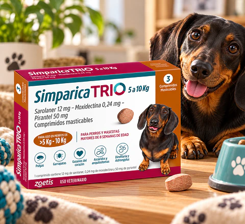 Simparica TRIO Perros 5 a 10 kg 3 Comprimidos – Zoetis