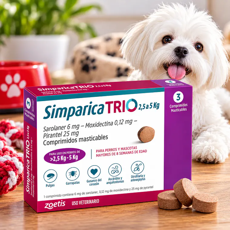 Simparica Trio Perro 2,5 a 5 kg 3 Comprimidos 2