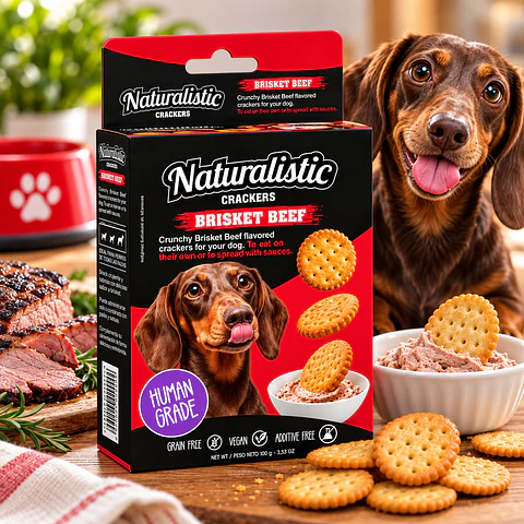 Naturalistic Crackers Brisket Beef Perro 200 g