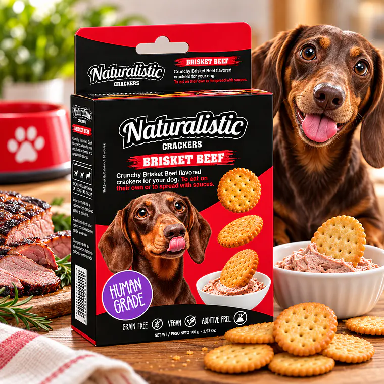 Naturalistic Crackers Brisket Beef Perro 200 g 2
