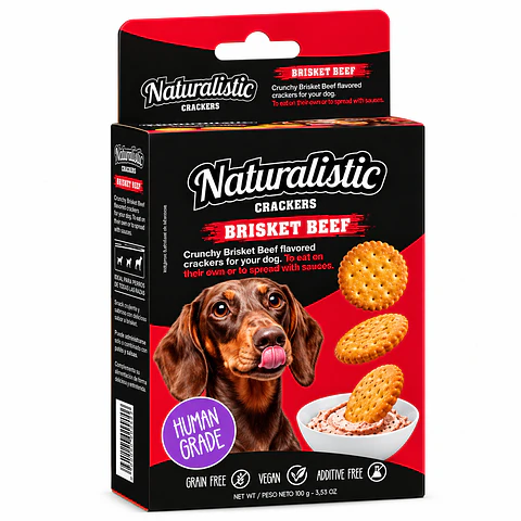 Naturalistic Crackers Brisket Beef Perro 200 g