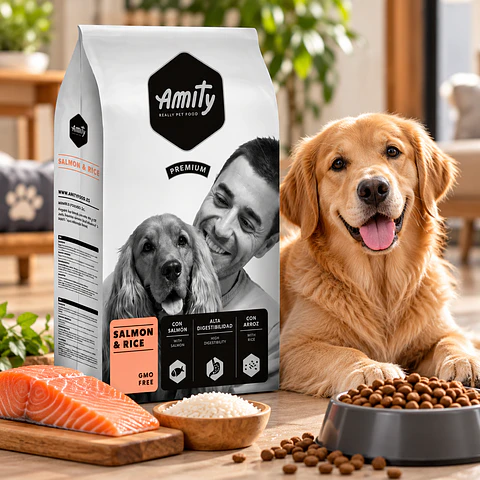 Amity Premium Salmón y Arroz Adulto 15 kg