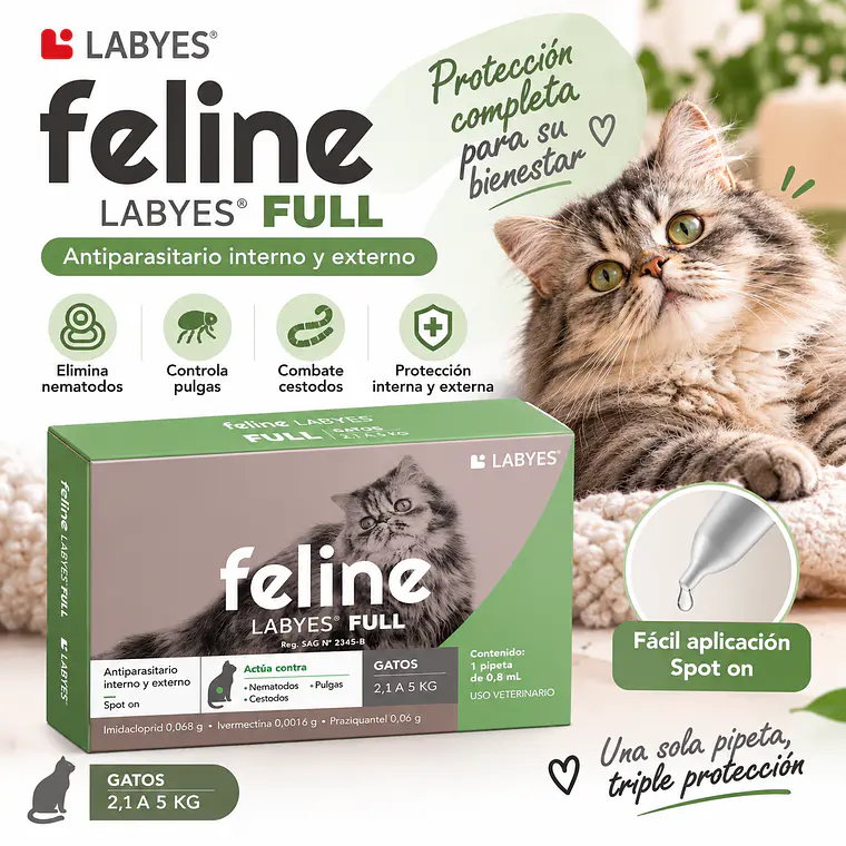 Labyes Feline Full Spot Gato 2,1 a 5 kg Pipeta 0,8 ml 3