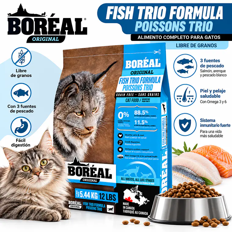 Boreal Original Fish Trio Gato Todas las Etapas 5,44 kg 2
