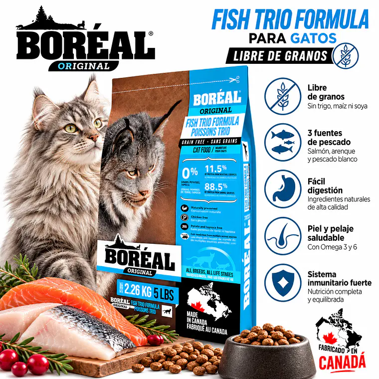 Boreal Original Fish Trio Gato Todas las Etapas 2,26 kg 2