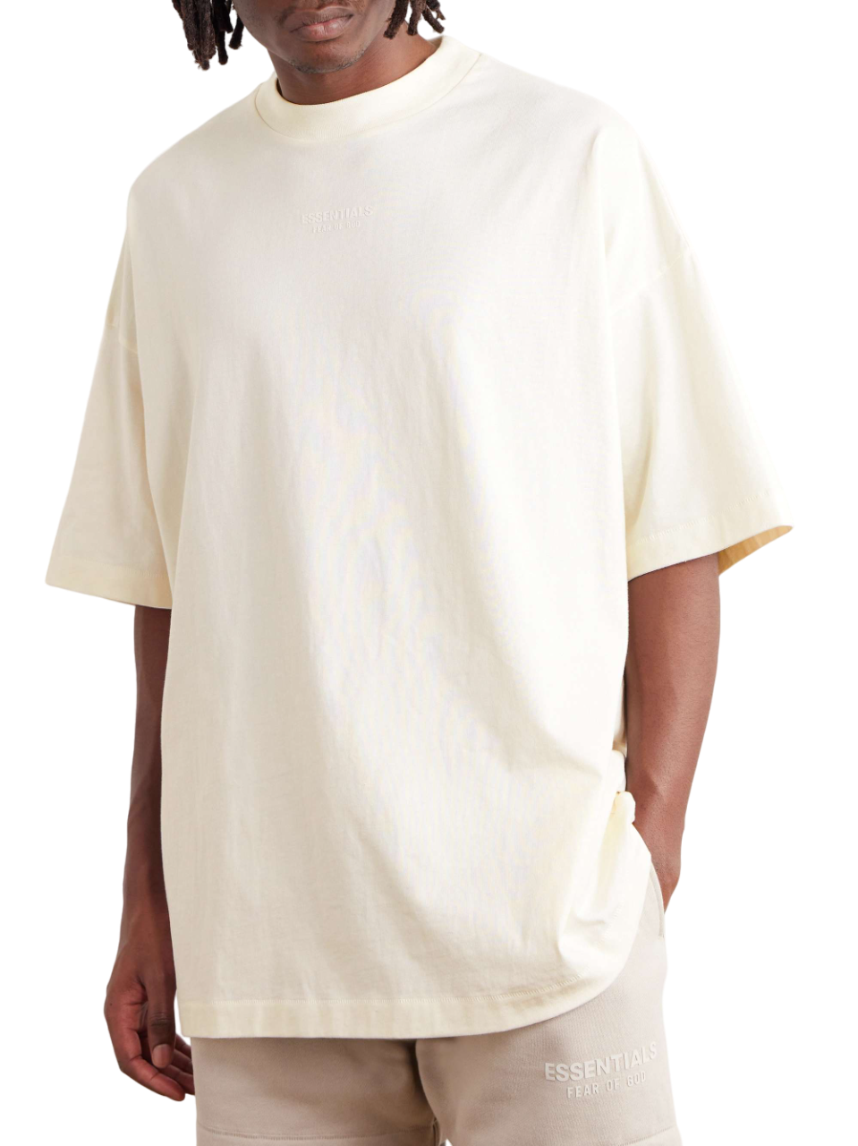 FEAR OF GOD ESSENTIALS Logo Oversize T-Shirt Off-white