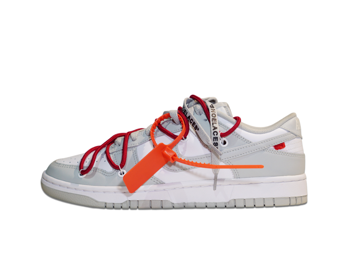 Dunk Low Grey Custom Off-White Red 1
