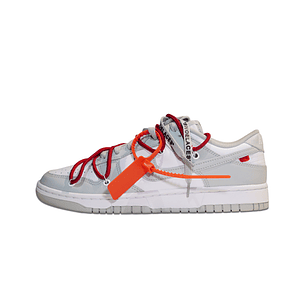 Dunk Low Grey Custom Off-White Red