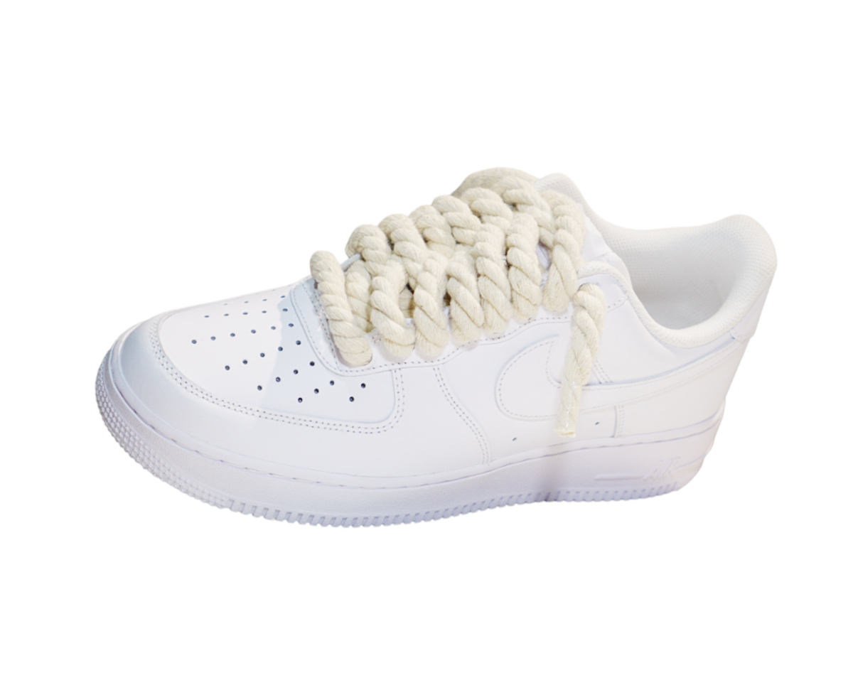 Air Force 1 Low Triple White Rope Laces Beige 2
